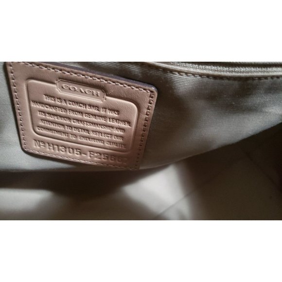 Coach Authentic Peyton Saffiano Leather Shoulder Bag Gold and Wallet - Picture 7 of 9